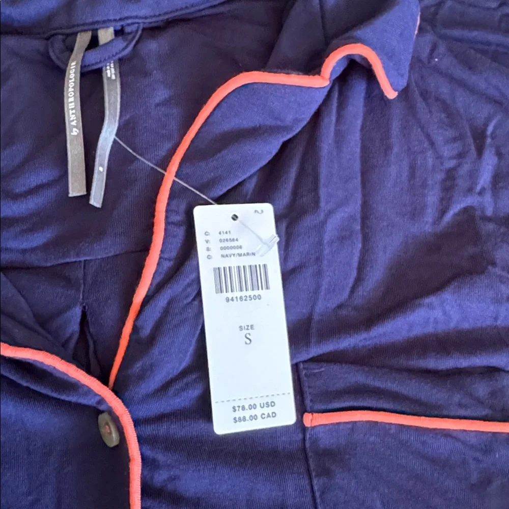 Anthropologie Briar Piped Pajama Long Sleeve Shirt_3